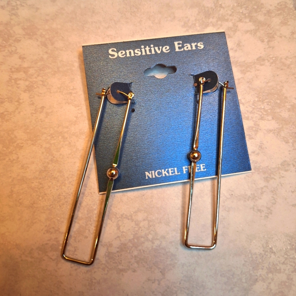 Silver Geometric Earrings for Sensitive Ears